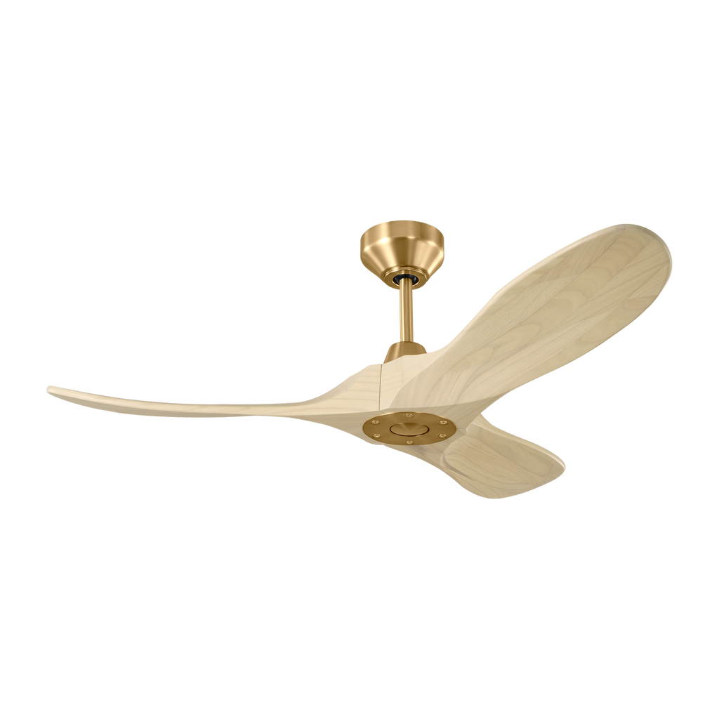 Maverick Smart 44 Ceiling Fan | Burnished Brass | Washed White Oak Blades