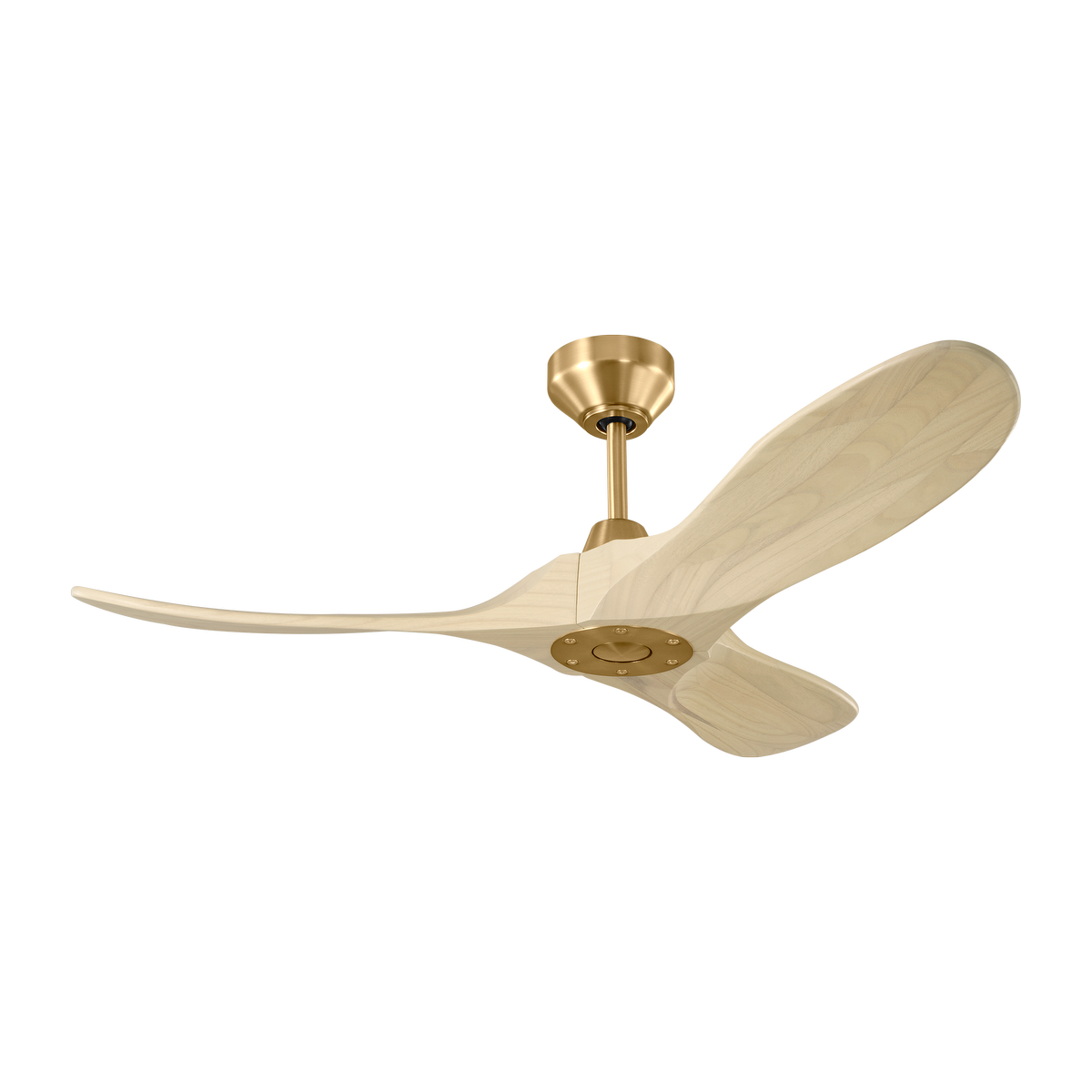 Maverick Smart 44 Ceiling Fan | Burnished Brass | Washed White Oak Blades