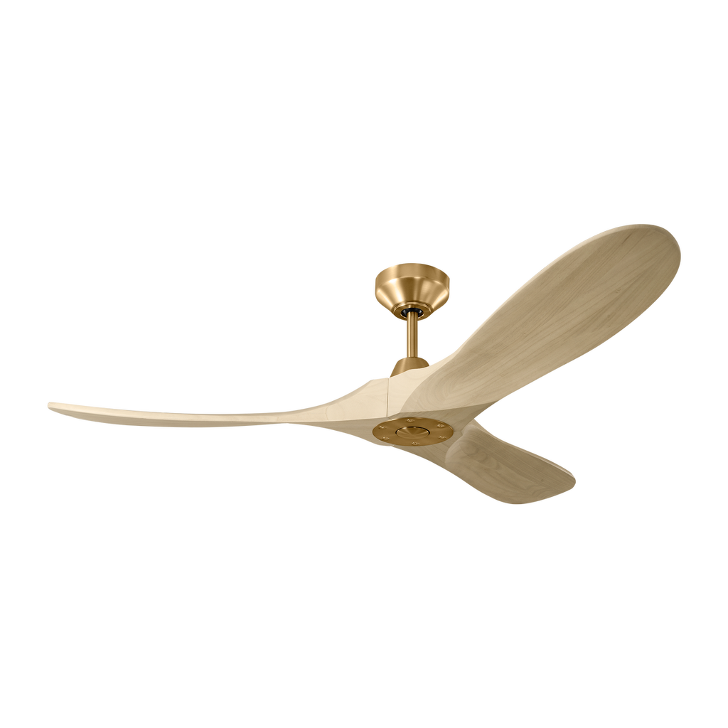Maverick Smart 52 Ceiling Fan | Burnished Brass | Washed White Oak Blades