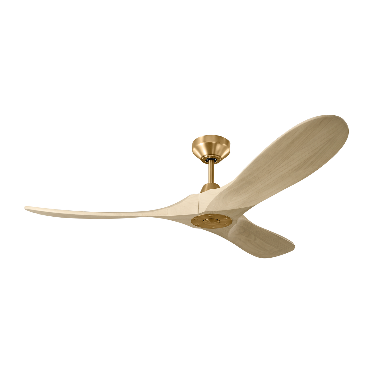Maverick Smart 52 Ceiling Fan | Burnished Brass | Washed White Oak Blades