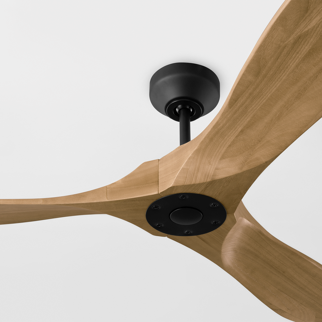 Maverick Smart 52 Ceiling Fan | Matte Black | Naturel Honey Blades Midnight Black