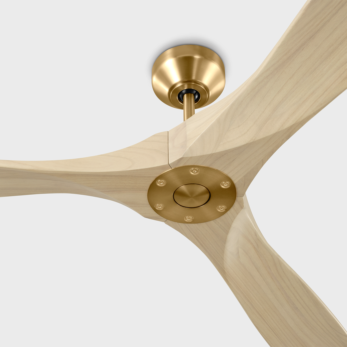 Maverick Smart 70 Ceiling Fan | Burnished Brass | Washed White Oak Blades