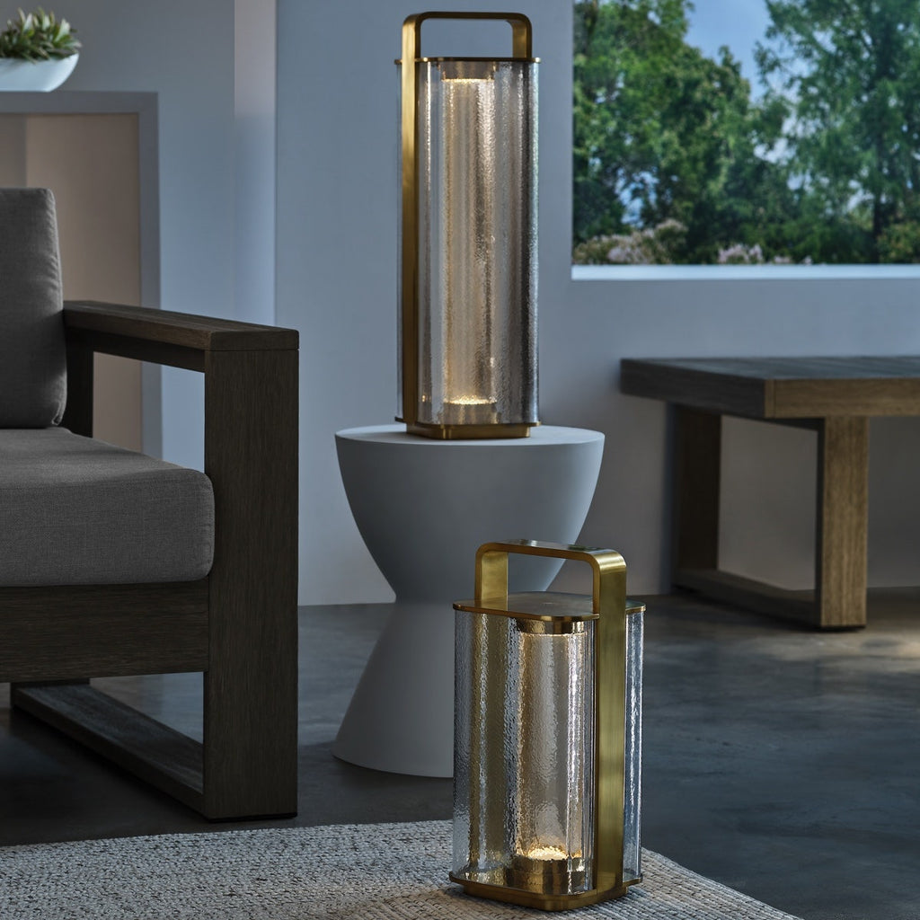 Flacara 15 Rechargeable Lantern hand rubbed antique brass 2700K 90 CRI