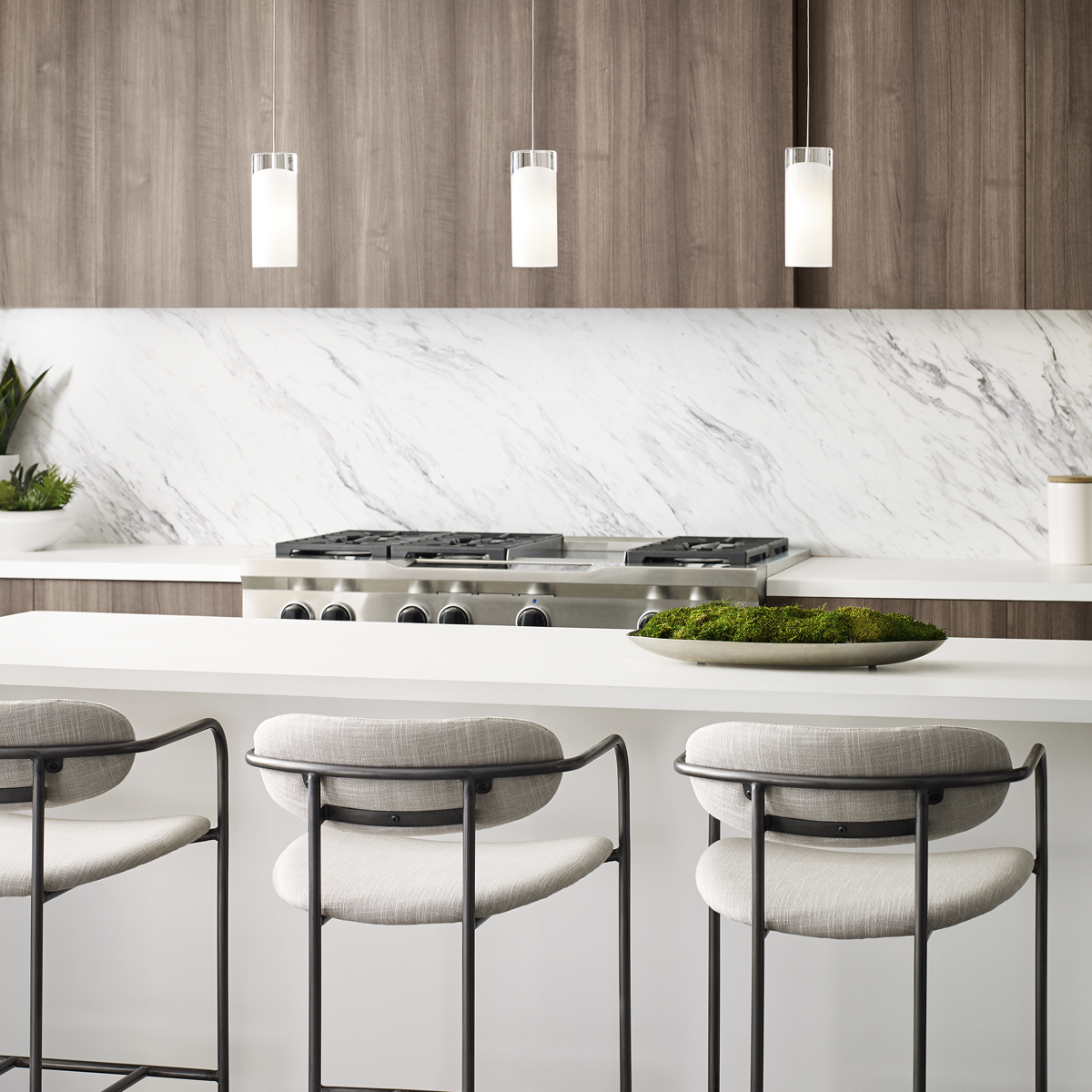 Horizon Pendant | Satin Nickel | Frost glass Monopoint Bulb(s) Included