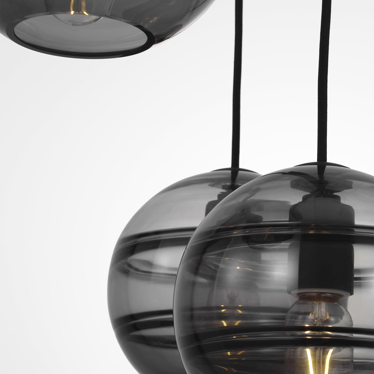 Sedona Double Chandelier Double Transparent Smoke Nightshade Black Bulb Not Included