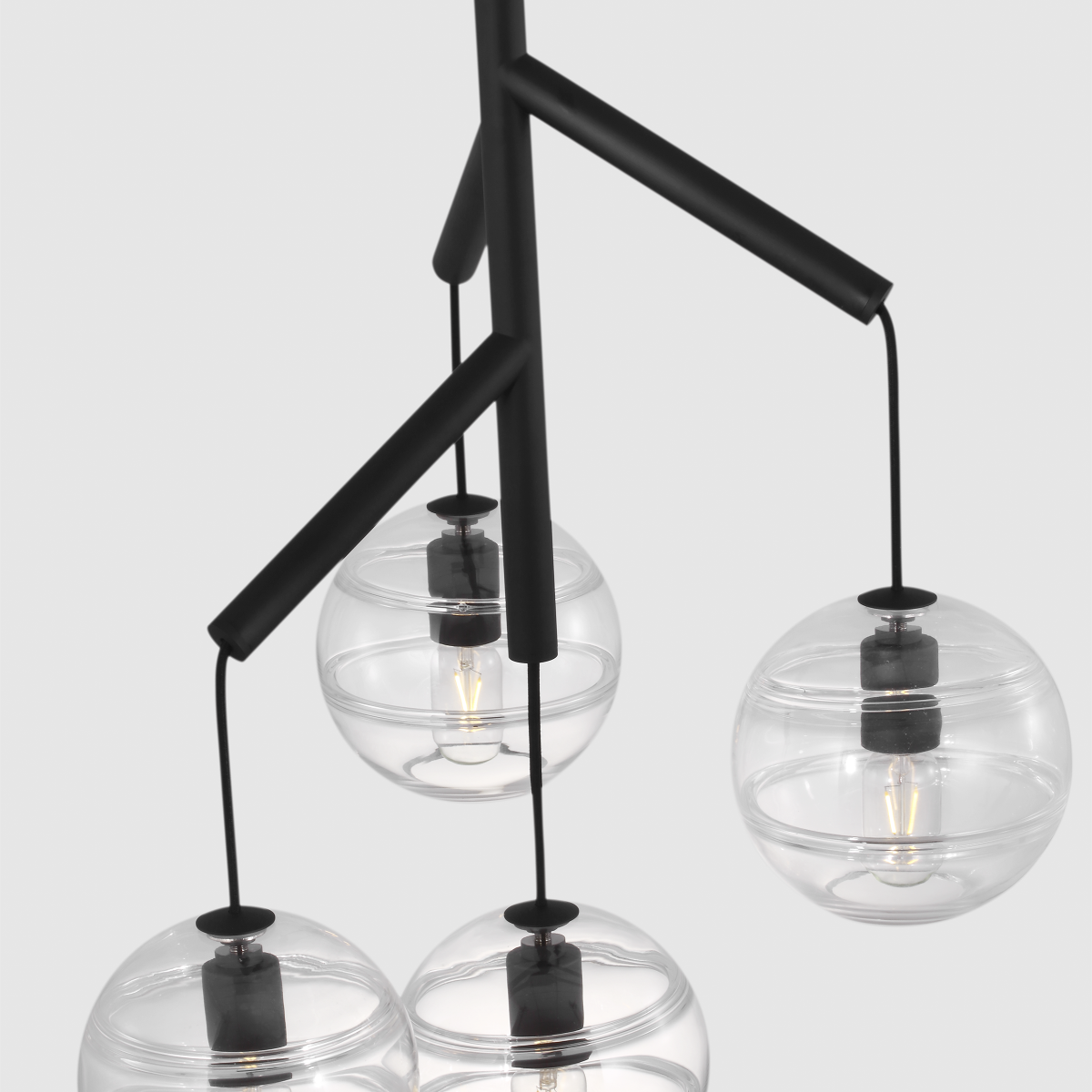 Sedona Single Chandelier Single Clear Nightshade Black Bulb Not Included