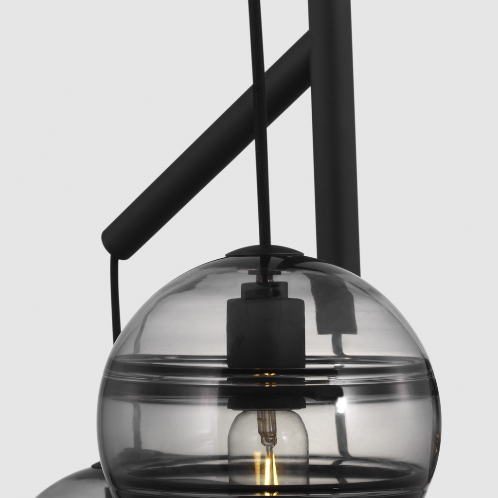 Sedona Single Chandelier Single Transparent Smoke Nightshade Black Bulb Not Included