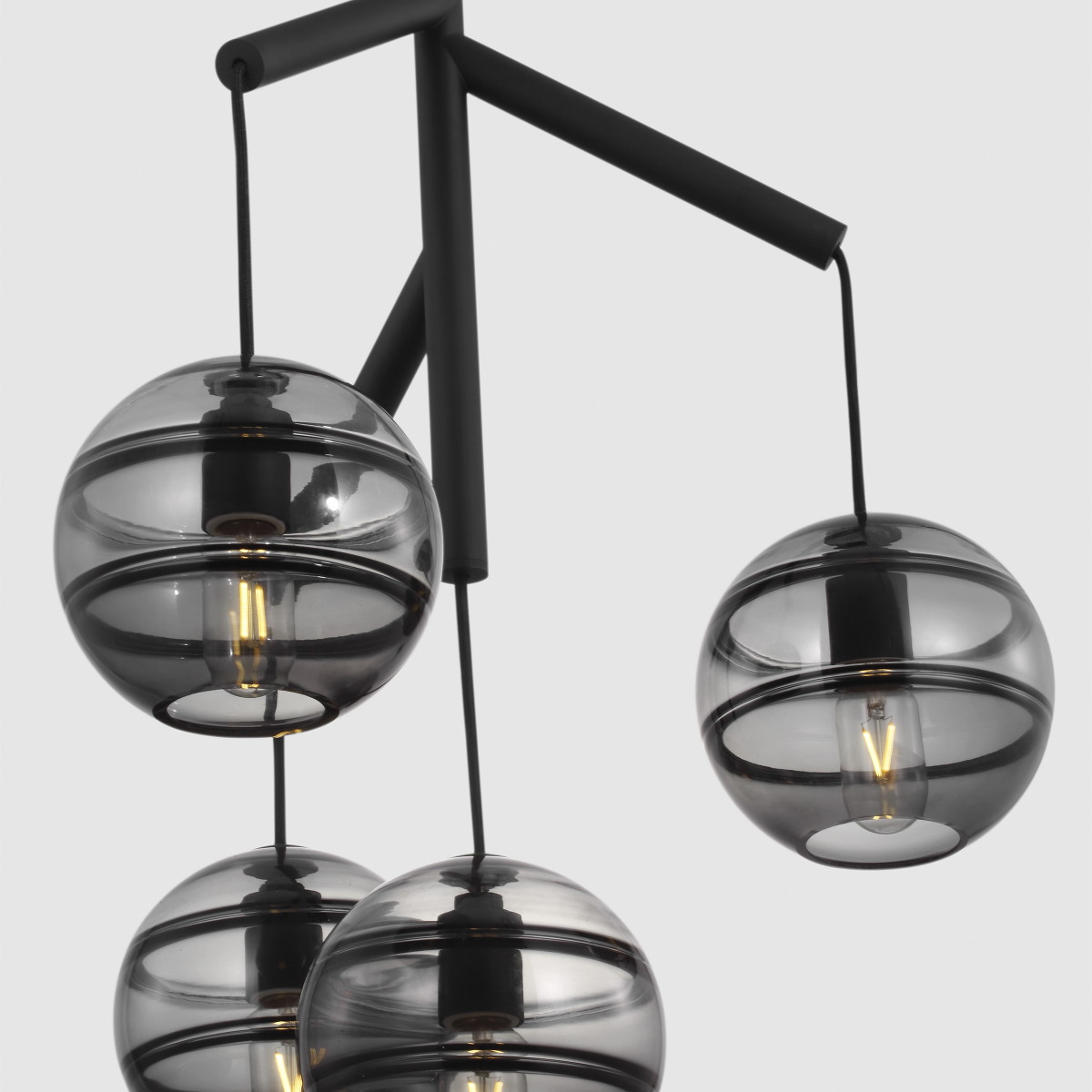 Sedona Single Chandelier Single Transparent Smoke Nightshade Black Bulb Not Included