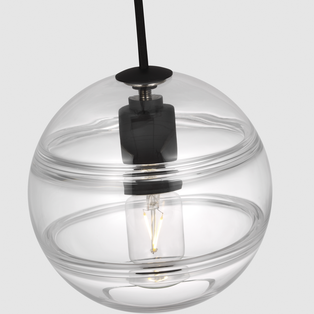 Sedona Medium Pendant | Clear Nightshade Black Bulb Not Included