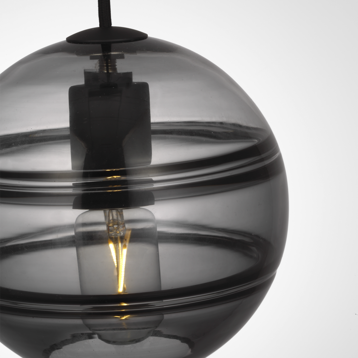 Sedona Medium Pendant Transparent Smoke Nightshade Black Bulb Not Included