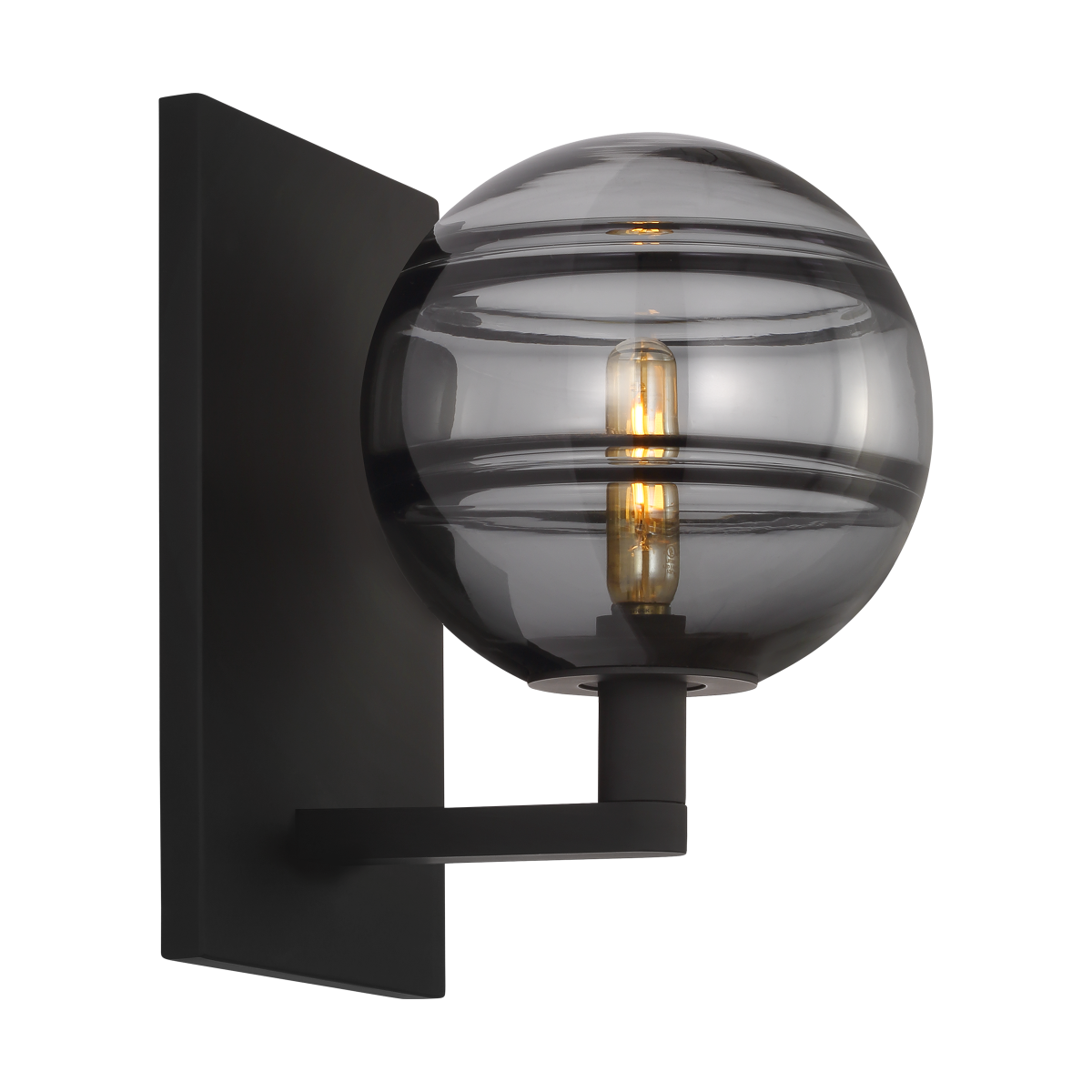 Sedona Wall Transparent Smoke Nightshade Black Bulb Not Included