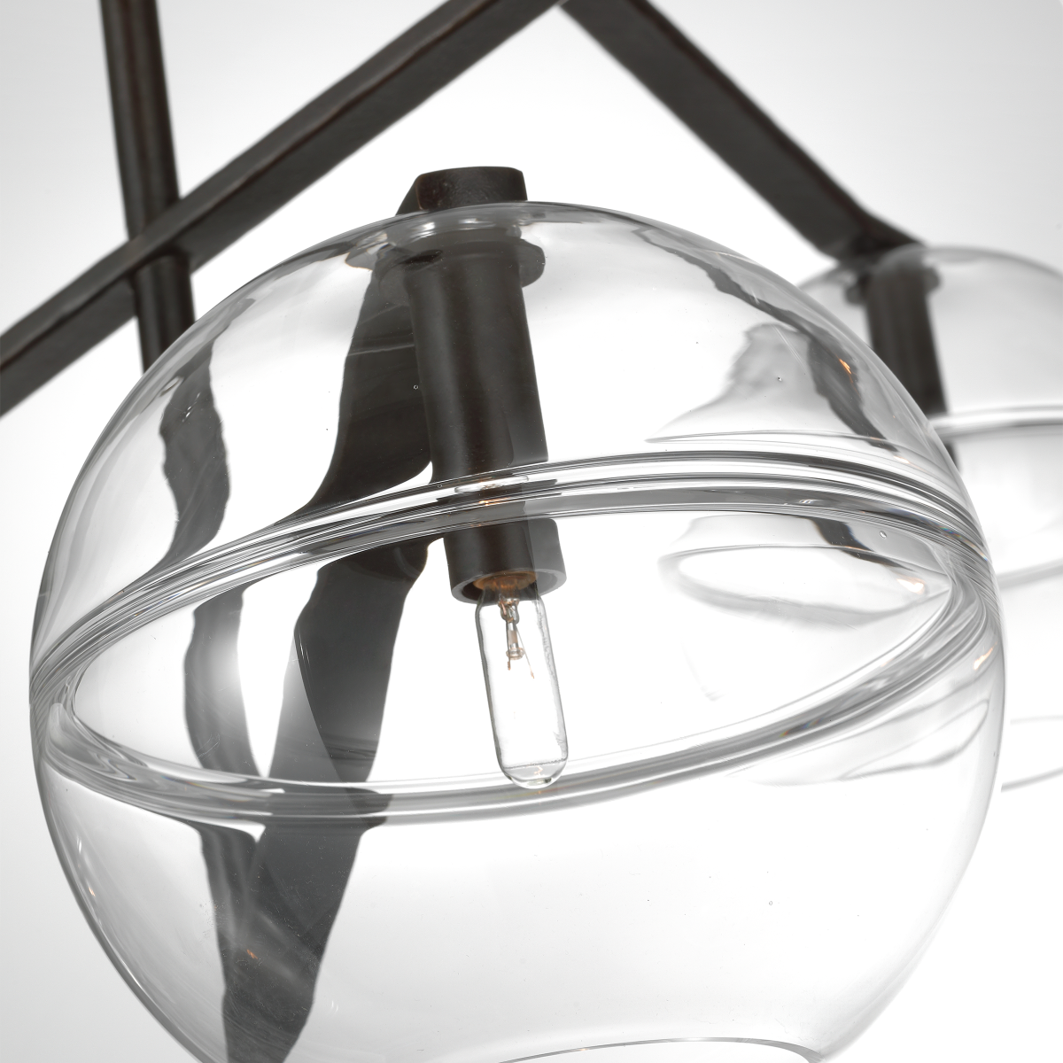 Lowing Grande Chandelier Clear Blackened forged Bulb Not Included