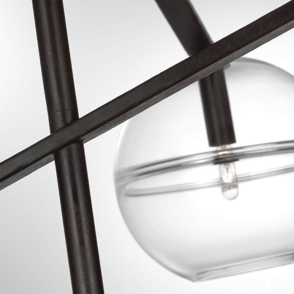 Lowing Grande Chandelier Clear Blackened forged Bulb Not Included