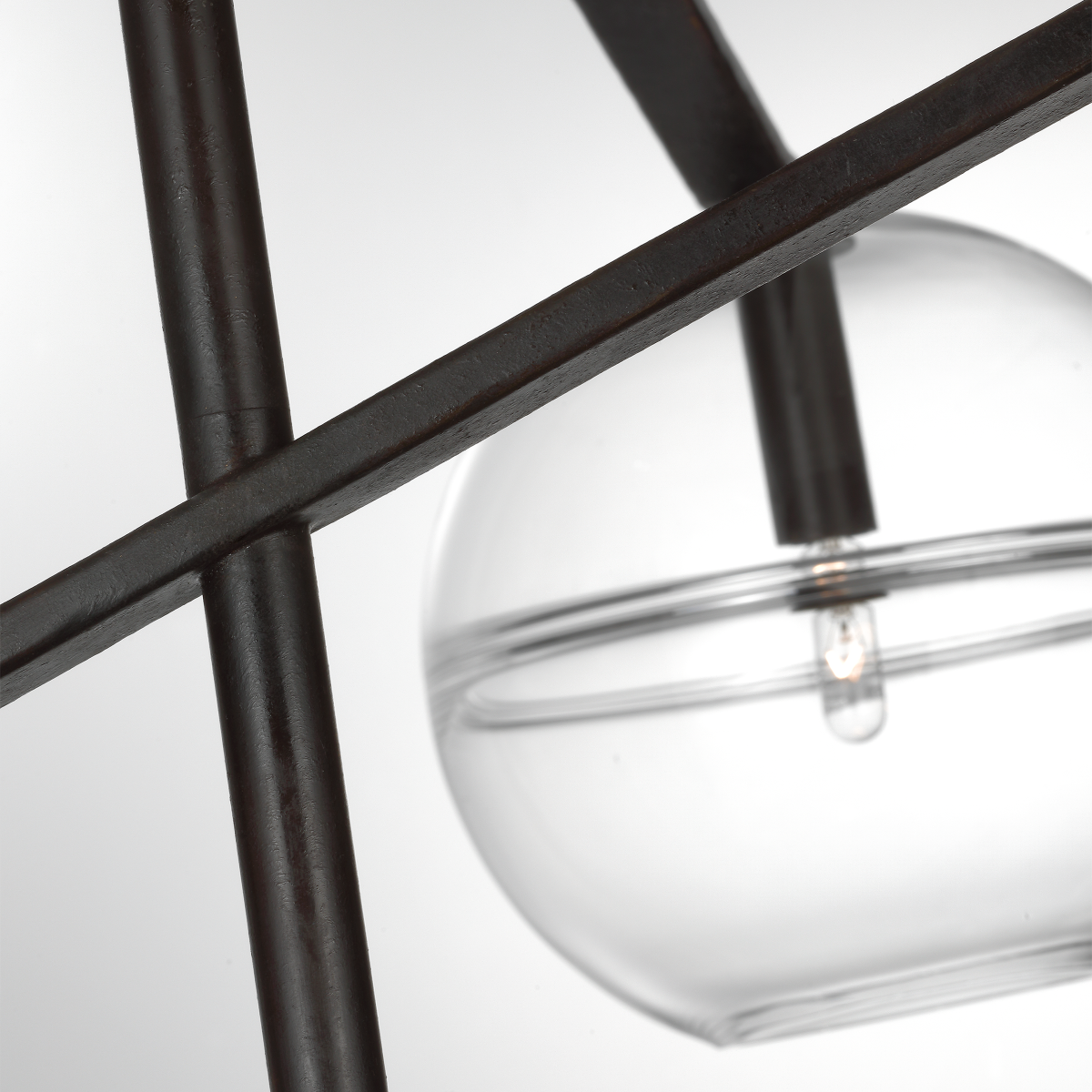 Lowing Grande Chandelier Clear Blackened forged Bulb Not Included
