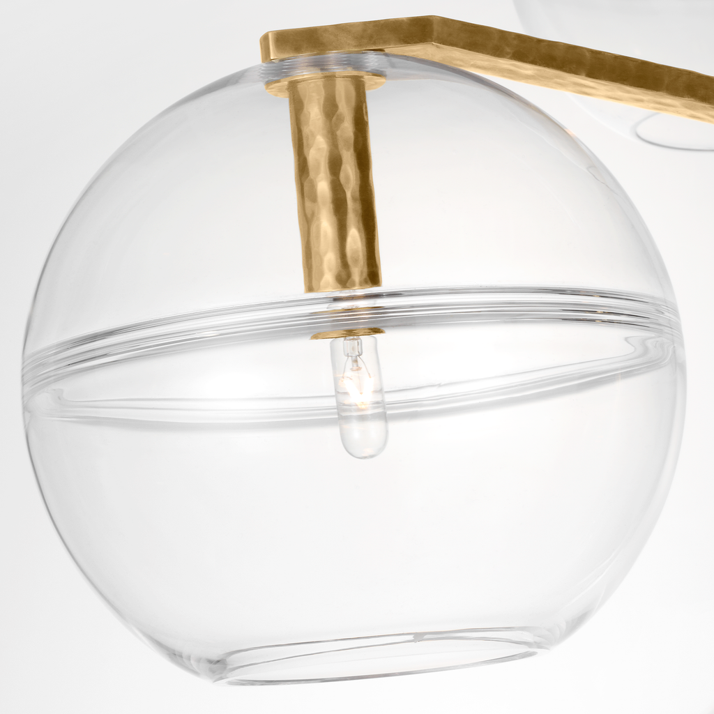 Lowing Grande Chandelier | Clear Polished Antique Brass Bulb Not Included