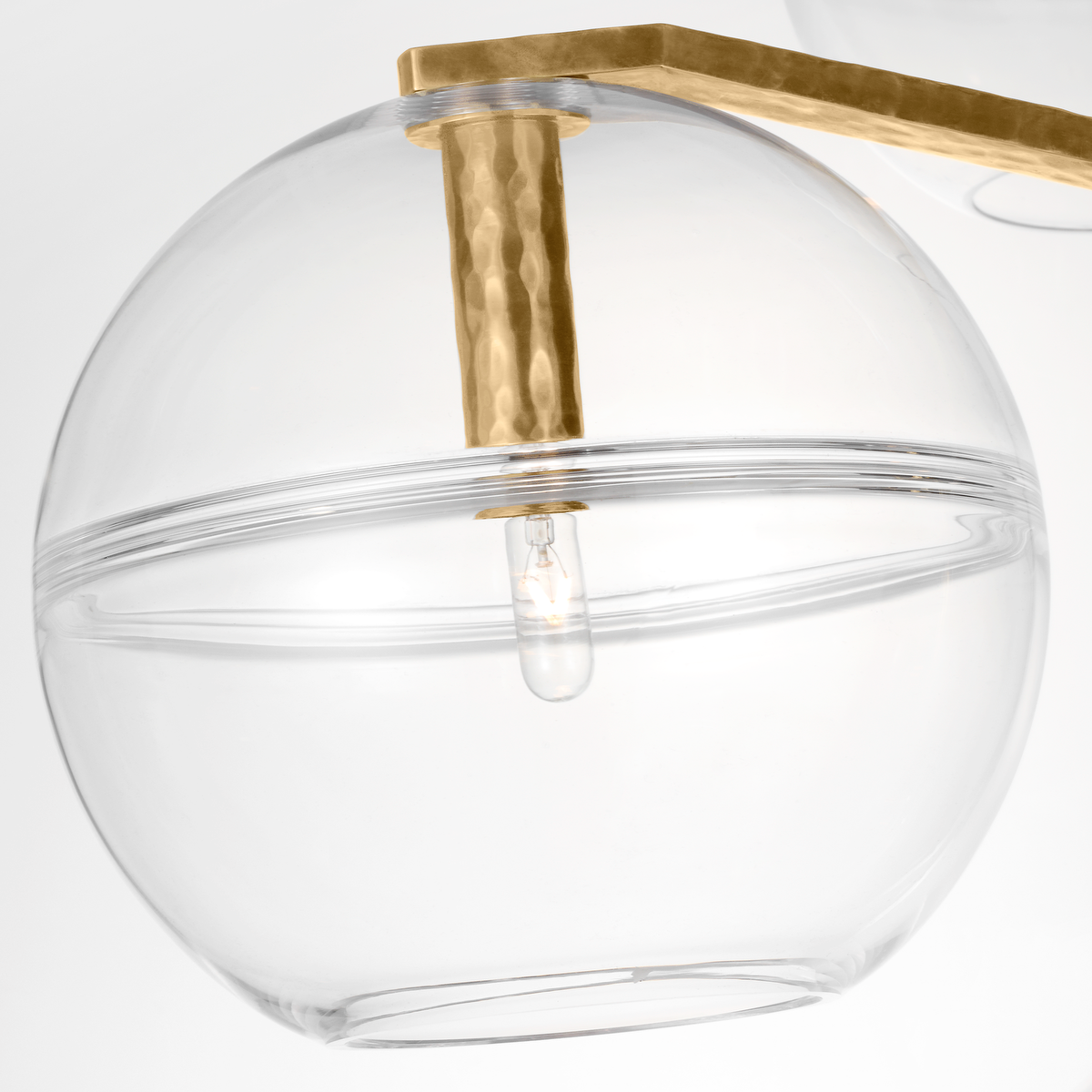 Lowing Grande Chandelier | Clear Polished Antique Brass Bulb Not Included
