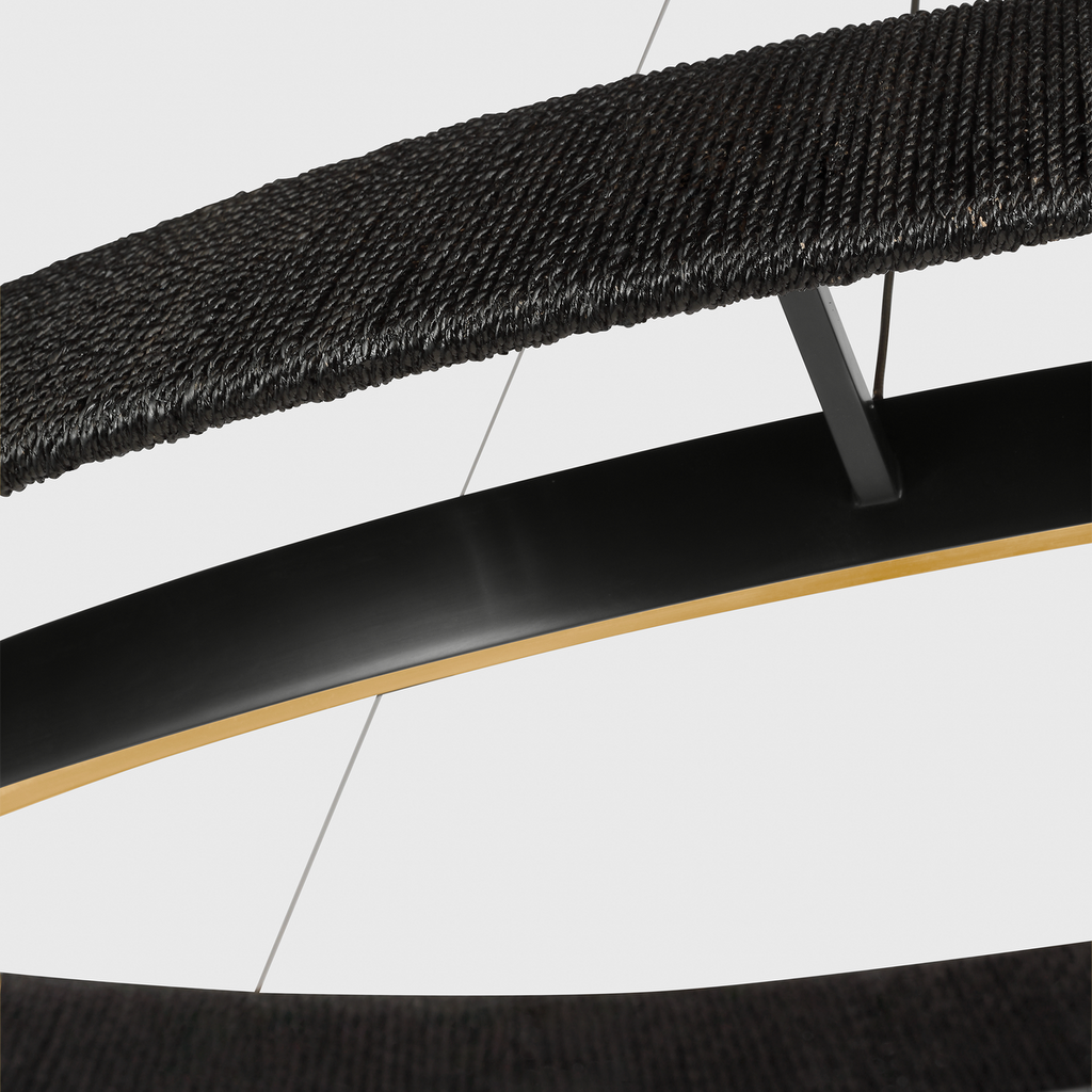 Noa X-Large Chandelier Washed Black hand-rubbed antique brass 2700K 90 CRI