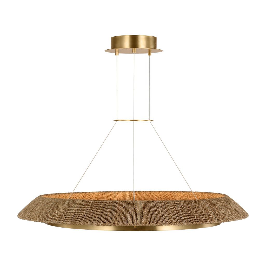 Noa Large Chandelier Natural Hand Rubbed Antique Brass 2700K 90 CRI