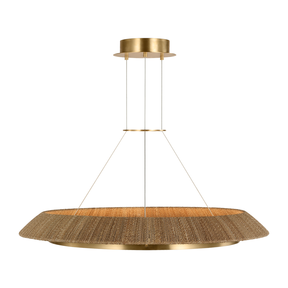 Noa Large Chandelier Natural Hand Rubbed Antique Brass 2700K 90 CRI