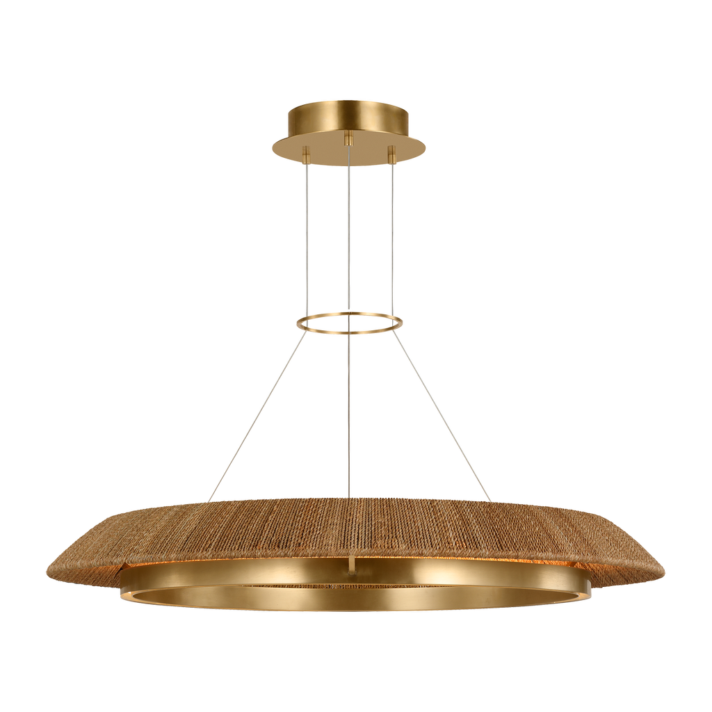Noa Large Chandelier Natural Hand Rubbed Antique Brass 2700K 90 CRI