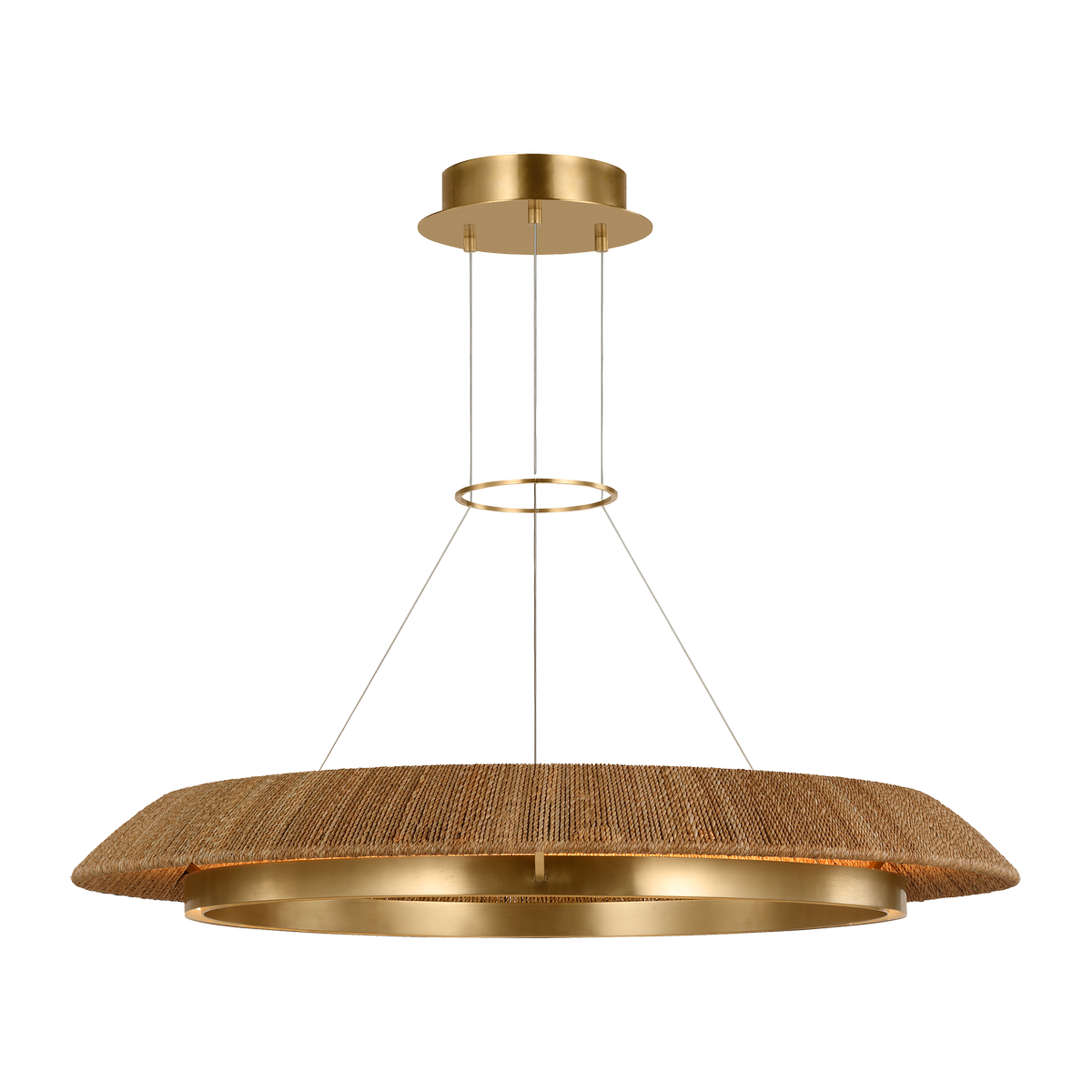 Noa Large Chandelier Natural Hand Rubbed Antique Brass 2700K 90 CRI
