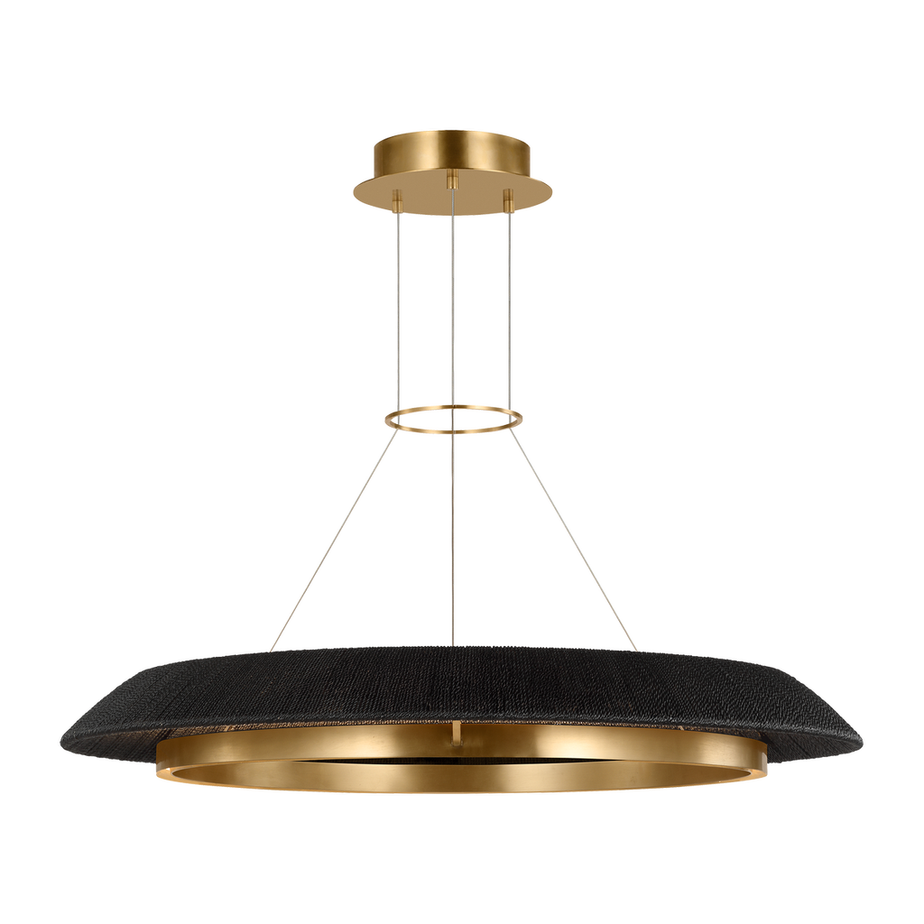 Noa Large Chandelier Washed Black hand rubbed antique brass 2700K 90 CRI