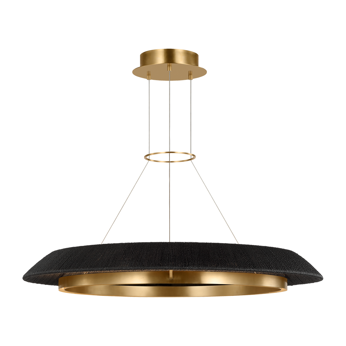 Noa Large Chandelier Washed Black hand rubbed antique brass 2700K 90 CRI