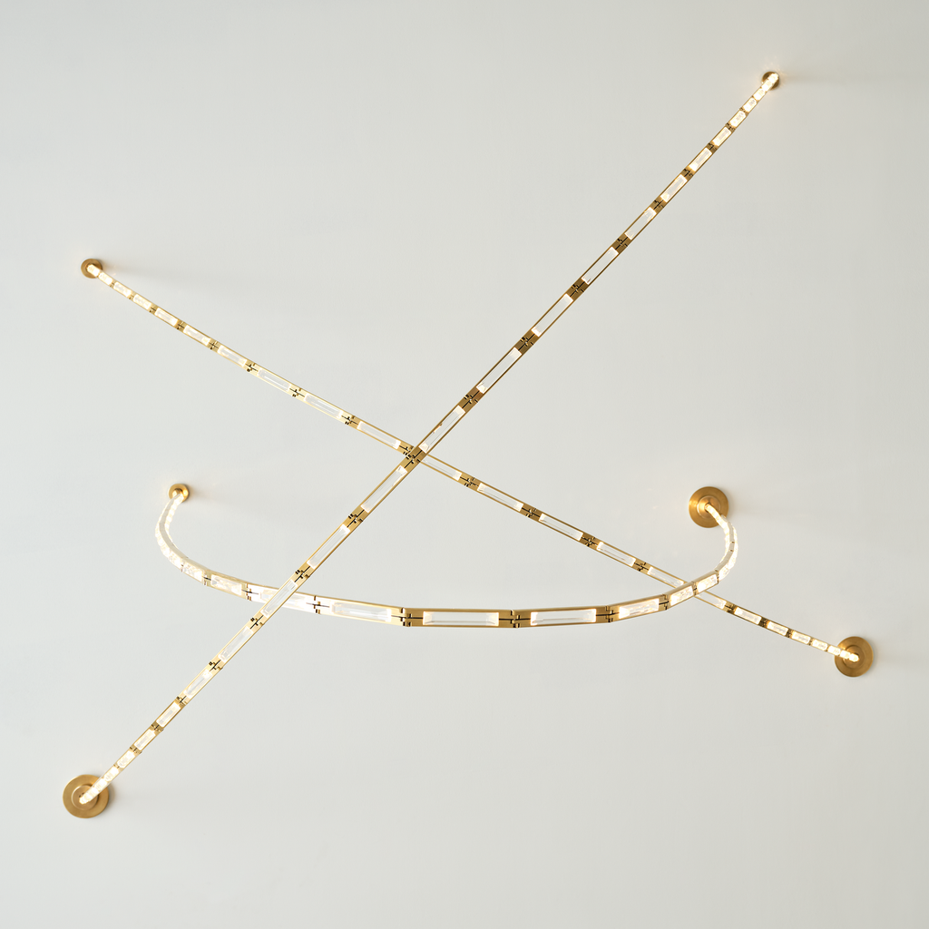 Catena 241 Chandelier | Hand-Rubbed Antique Brass 2700K Surface 120V-277V Universal