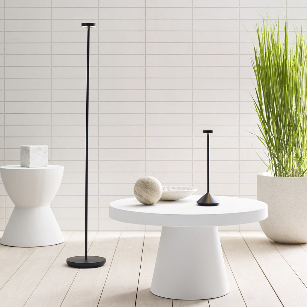 Moneta Medium Rechargeable Floor Lamp Black 2700K 90 CRI