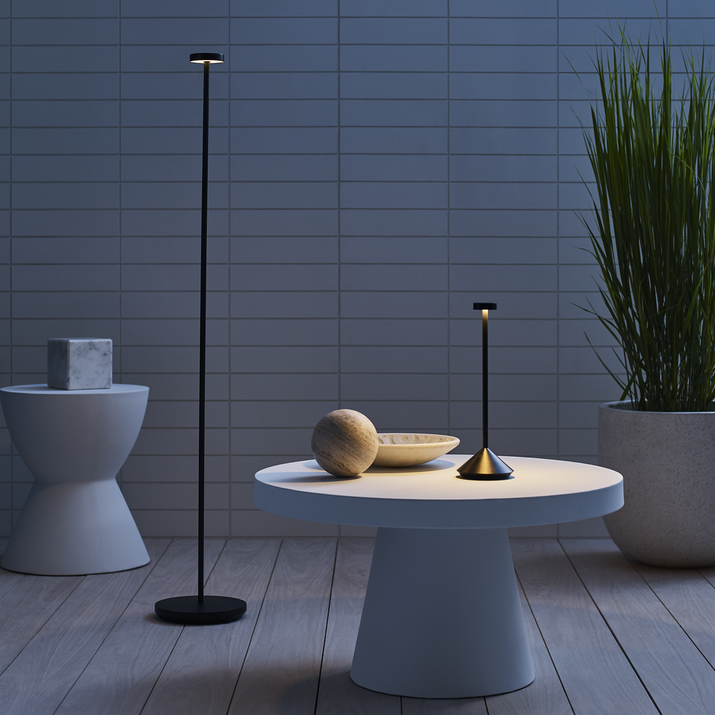 Moneta Medium Rechargeable Floor Lamp Black 2700K 90 CRI