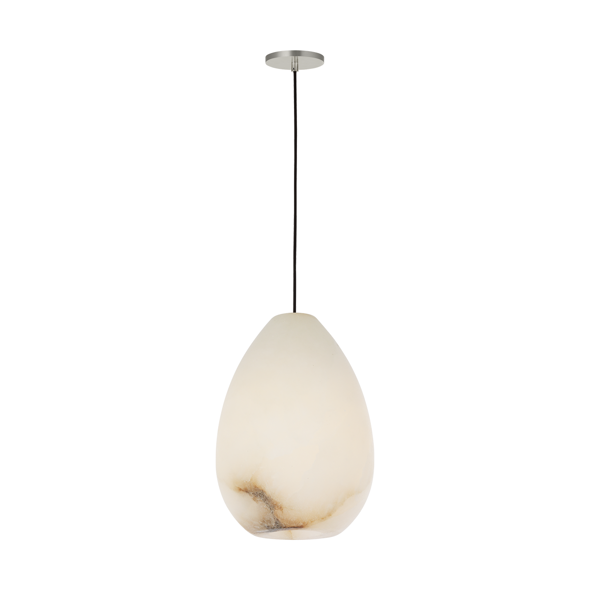 Alina Alabaster Medium Pendant | Alabaster Polished Nickel Bulb Not Included
