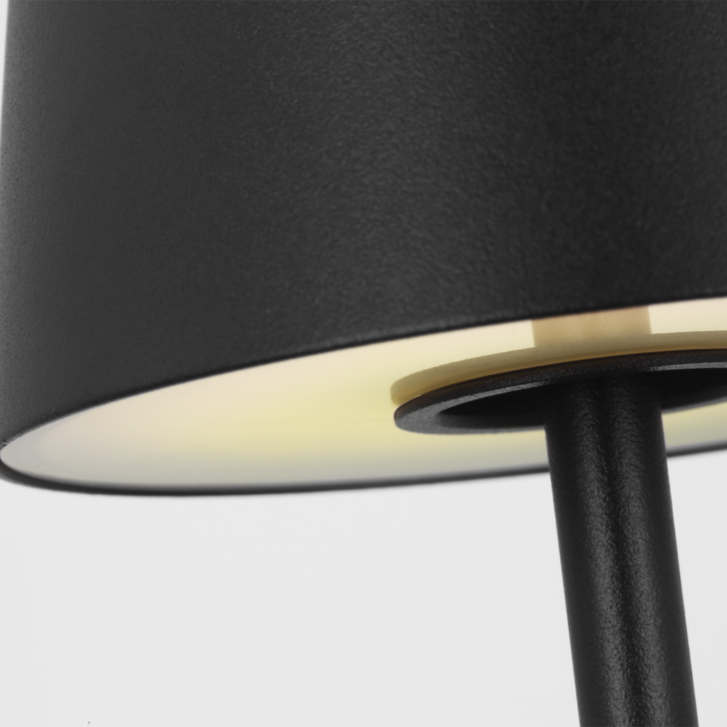 Nevis Accent Rechargeable Table Lamp Black 2700K 90 CRI wall charger included