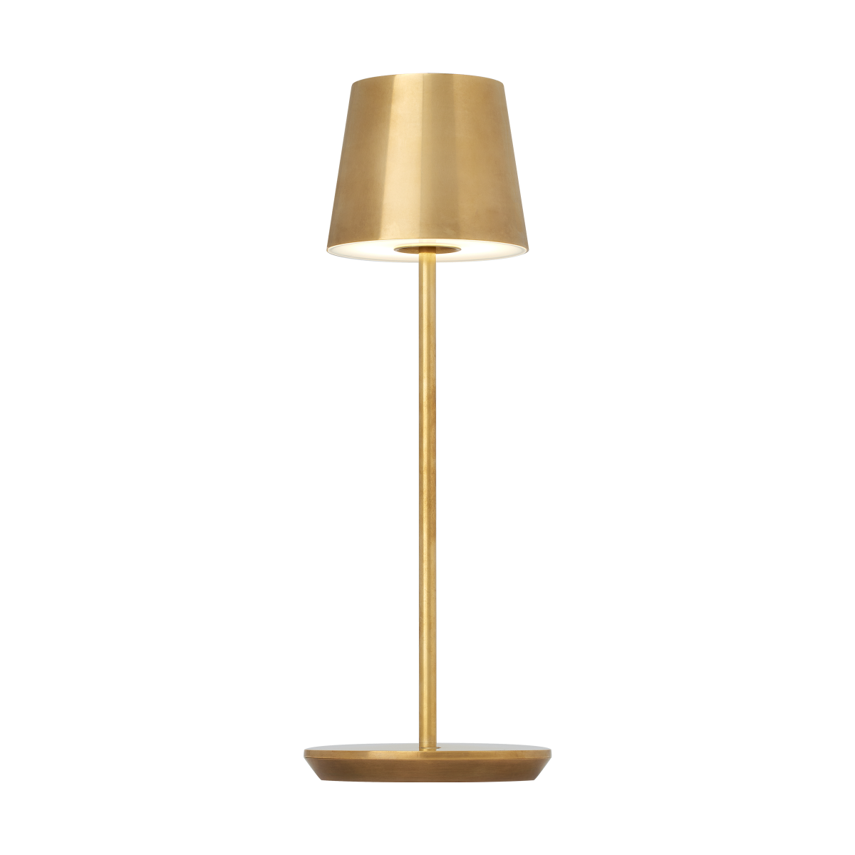 Nevis Accent Rechargeable Table Lamp Natural Brass 2700K 90 CRI wall charger included