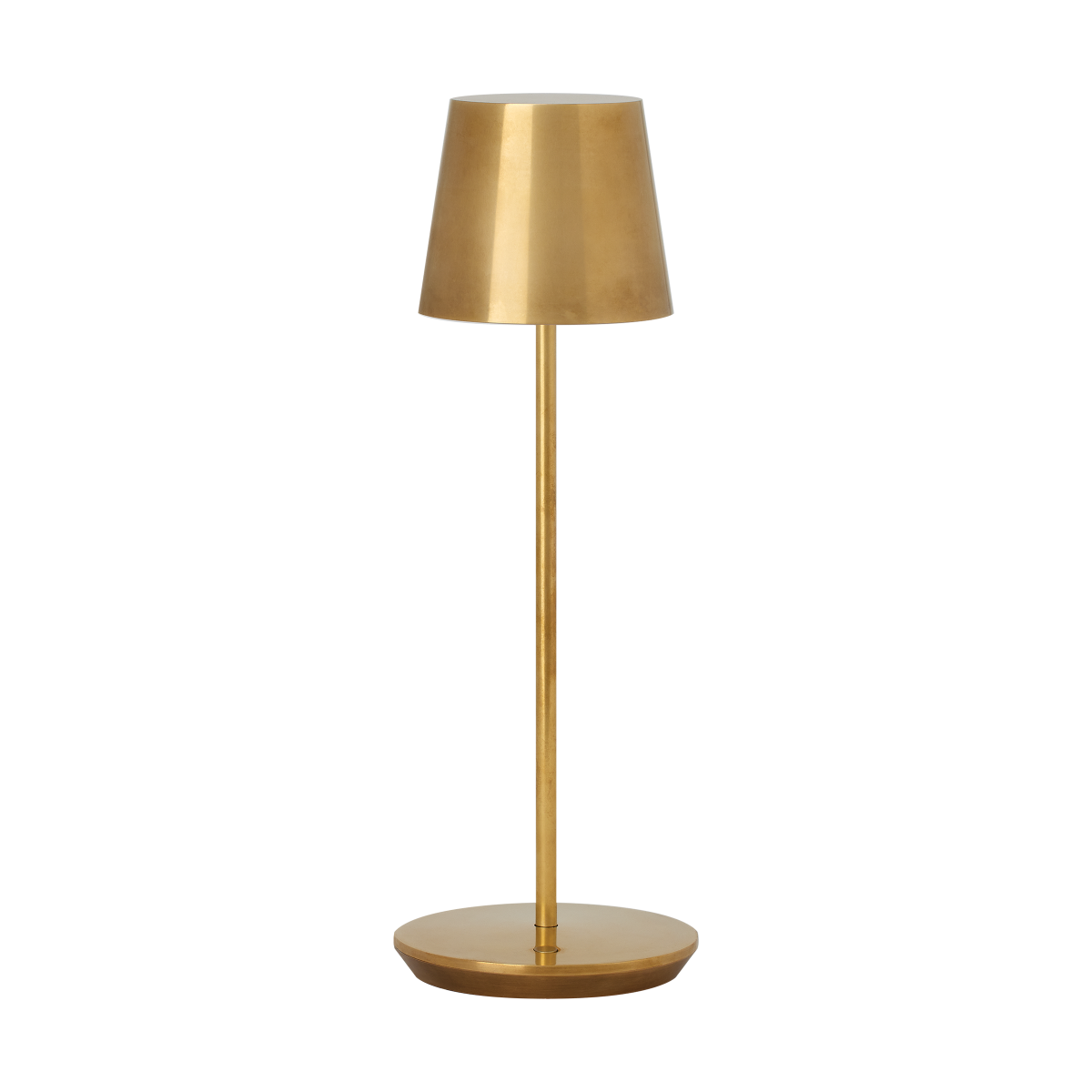 Nevis Accent Rechargeable Table Lamp Natural Brass 2700K 90 CRI wall charger included