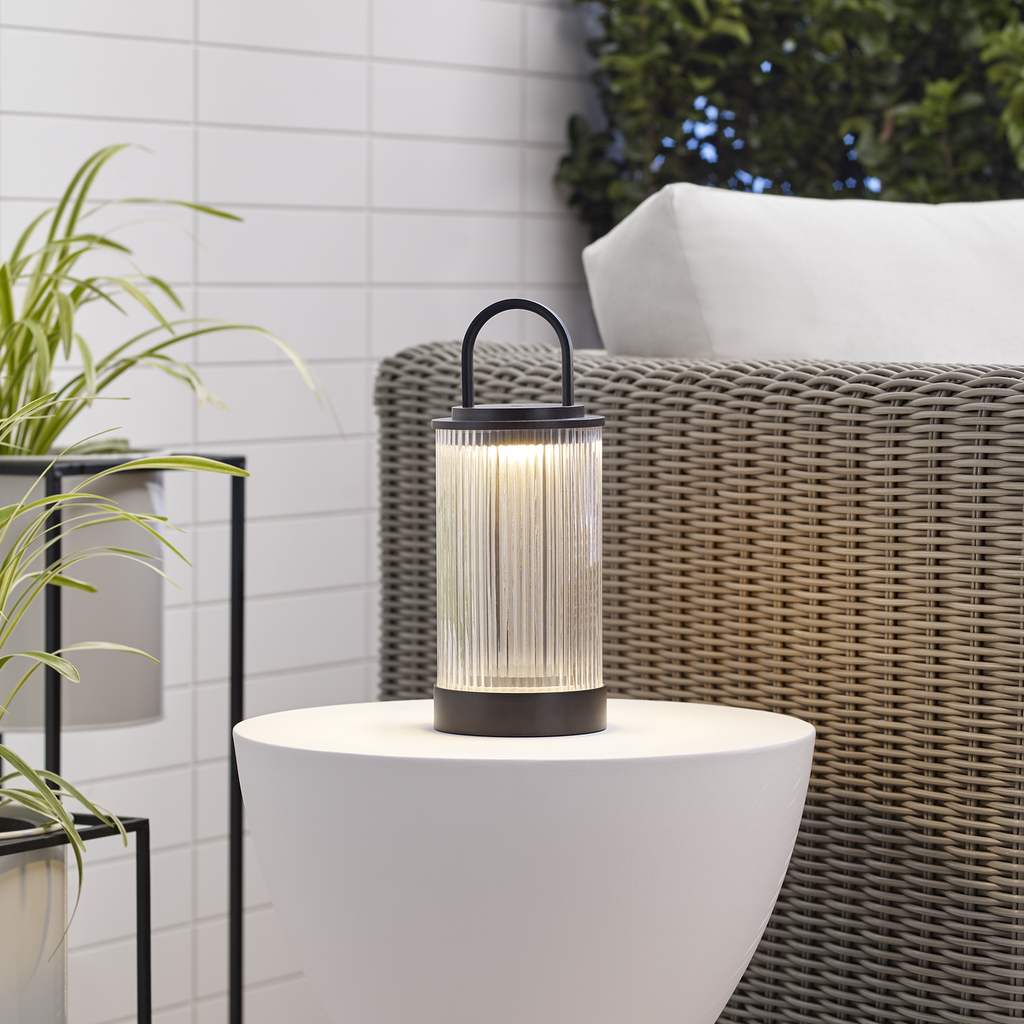 Tawa Accent Rechargeable Table Lamp Black 2700K 90 CRI wall charger included