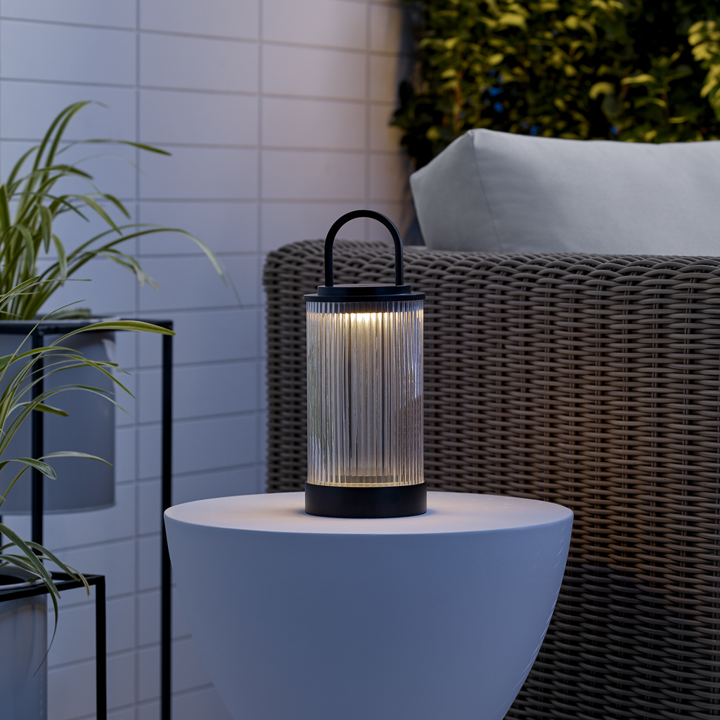 Tawa Accent Rechargeable Table Lamp Black 2700K 90 CRI wall charger included