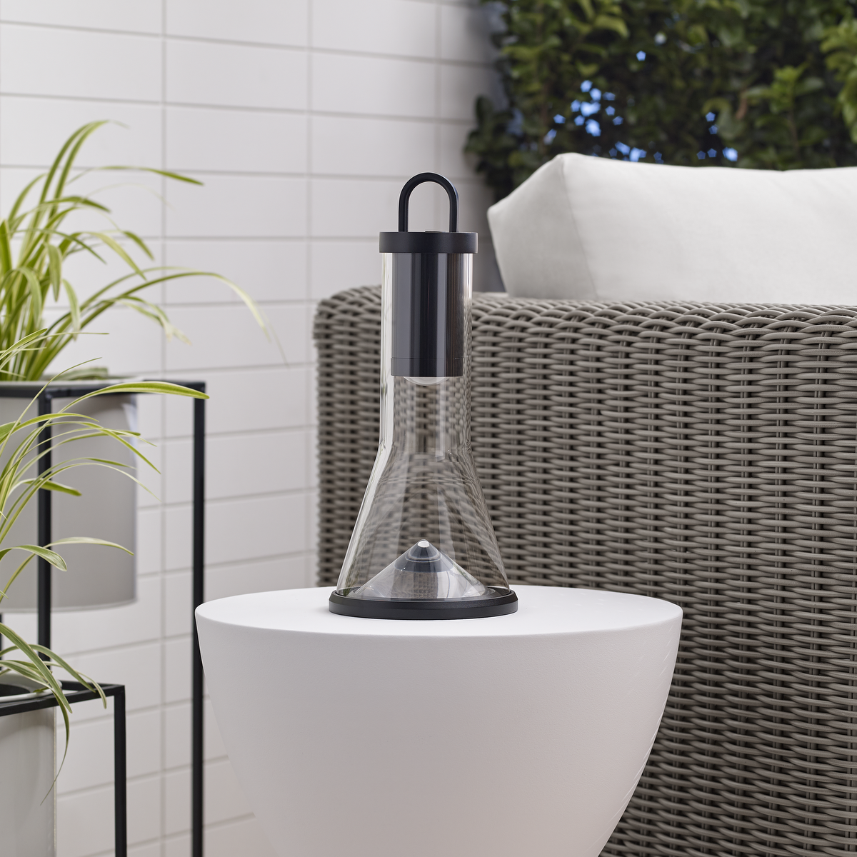 Kandella Accent Rechargeable Table Lamp Black 2700K 90 CRI wall charger included