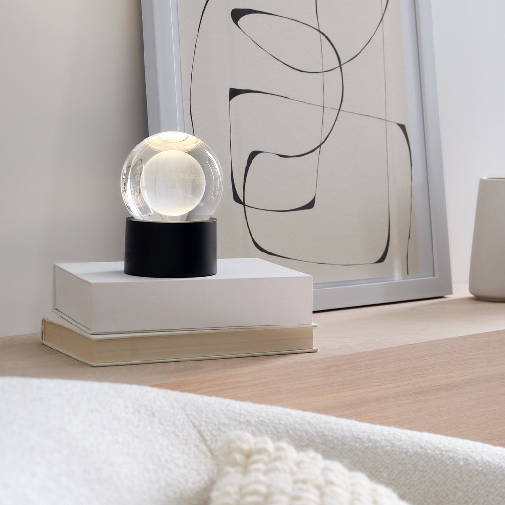 Mina Accent Rechargeable Table Lamp Black 2700K 90 CRI wall charger included