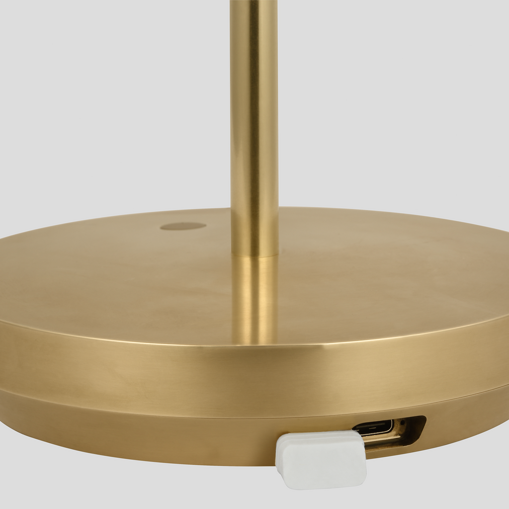 Tepa Short Accent Rechargeable Table Lamp Hand Rubbed Antique Brass 2700K 90 CRI