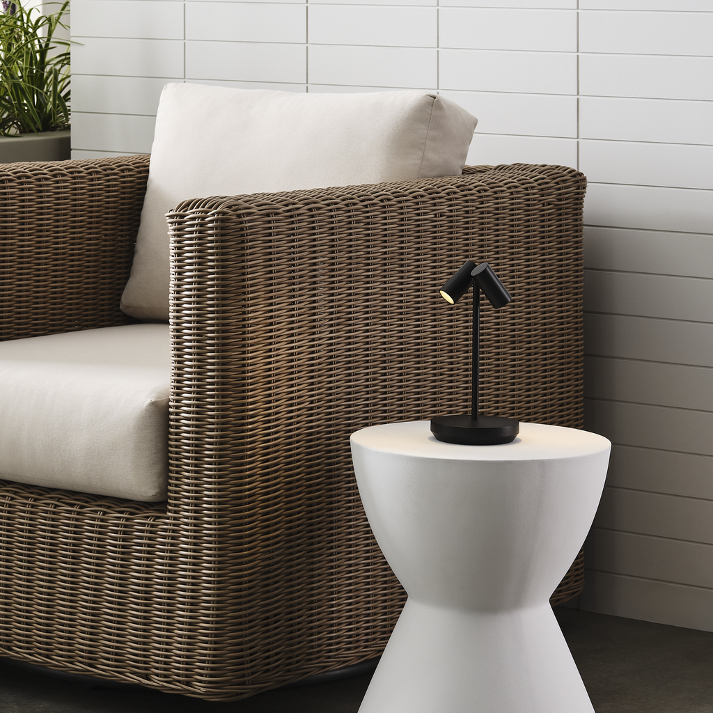 Doppia Short Accent Rechargeable Table Lamp Black 2700K 90 CRI