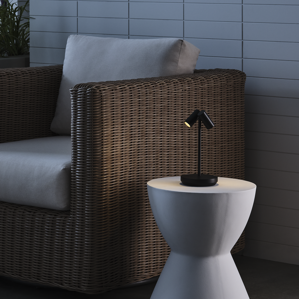 Doppia Short Accent Rechargeable Table Lamp Black 2700K 90 CRI