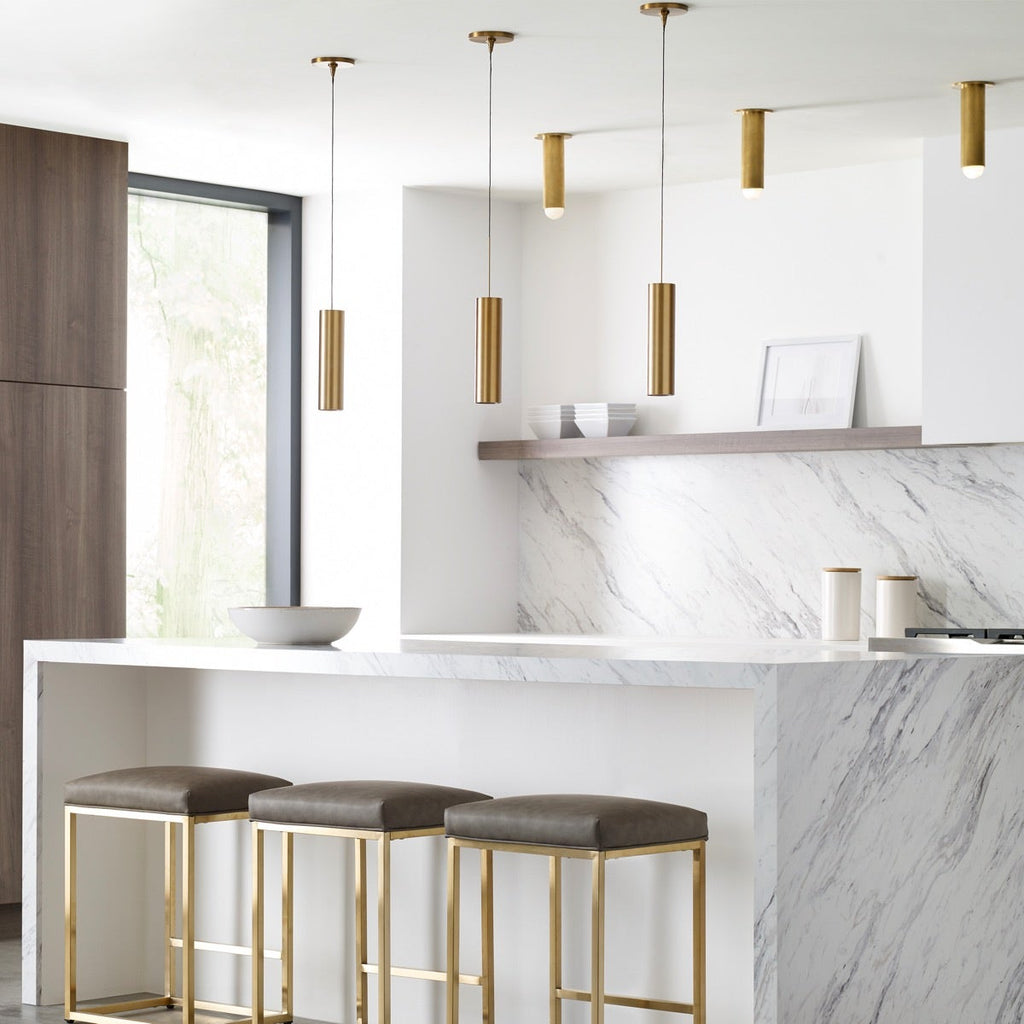 Piper Pendant | Aged Brass |  Monopoint Bulb(s) Included
