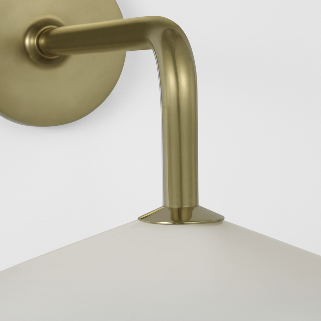 Ponce 9" Sconce | Hand-Rubbed Antique Brass | Milk White Glass Shade
