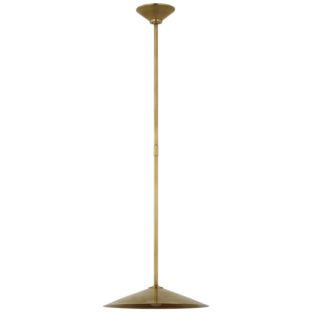 Ponce 13" Pendant | Hand-Rubbed Antique Brass | Hand-Rubbed Antique Brass Shade