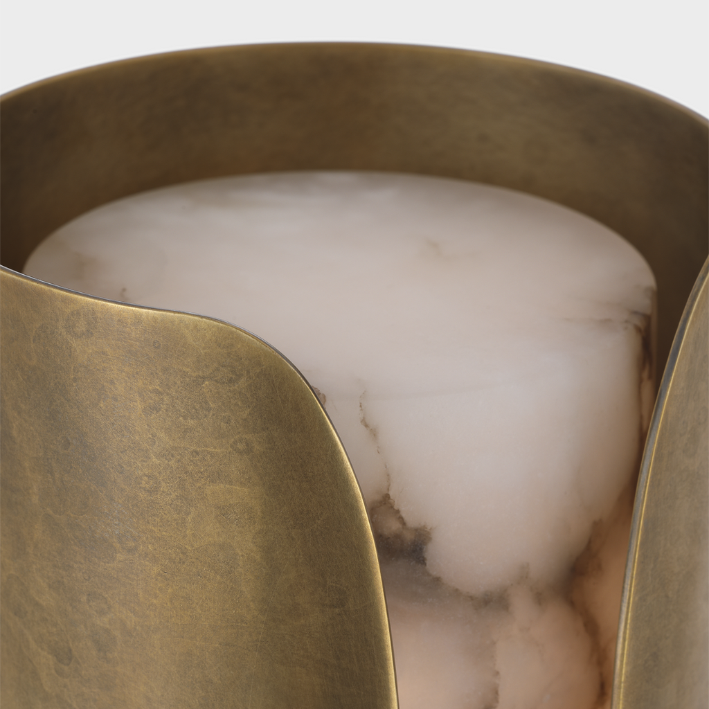 Armise 18" Sconce | Mottled Brass | Alabaster