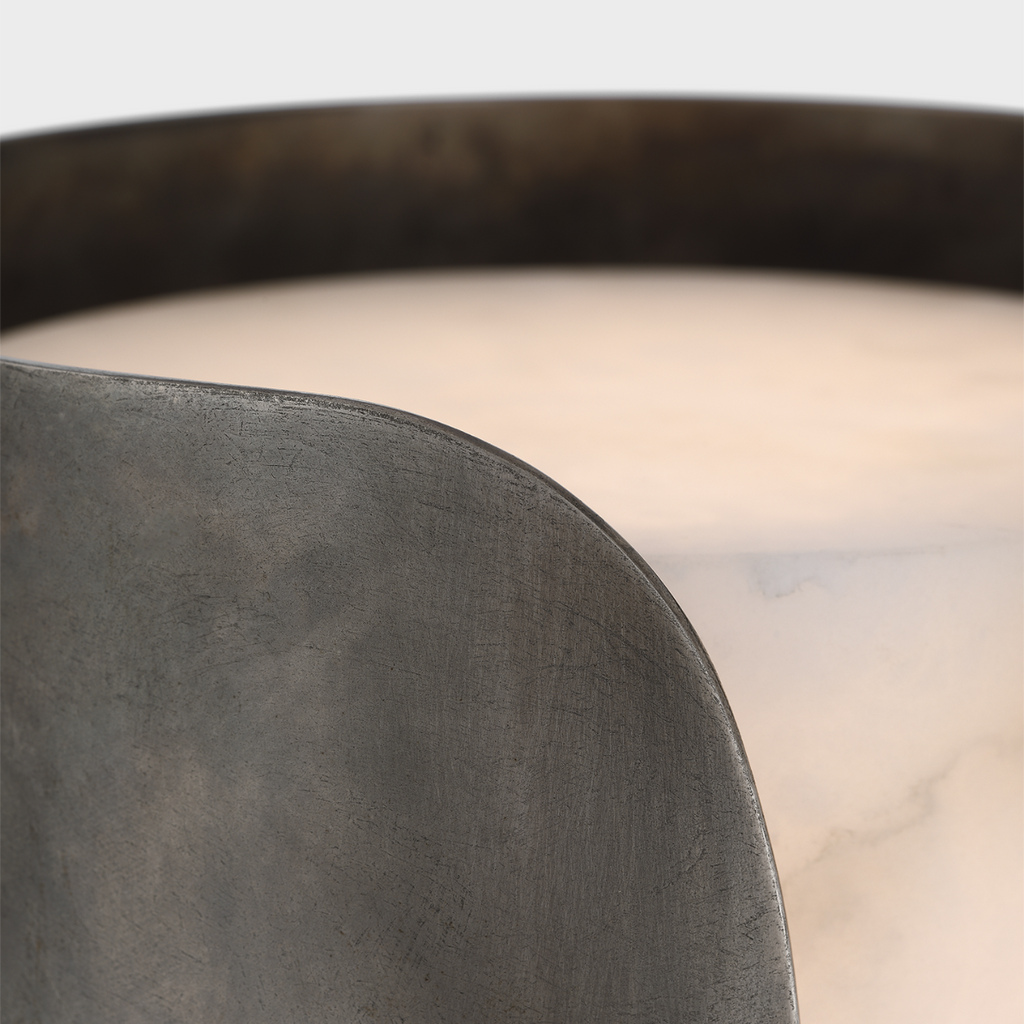 Armise 29" Sconce | Mottled Pewter | Alabaster