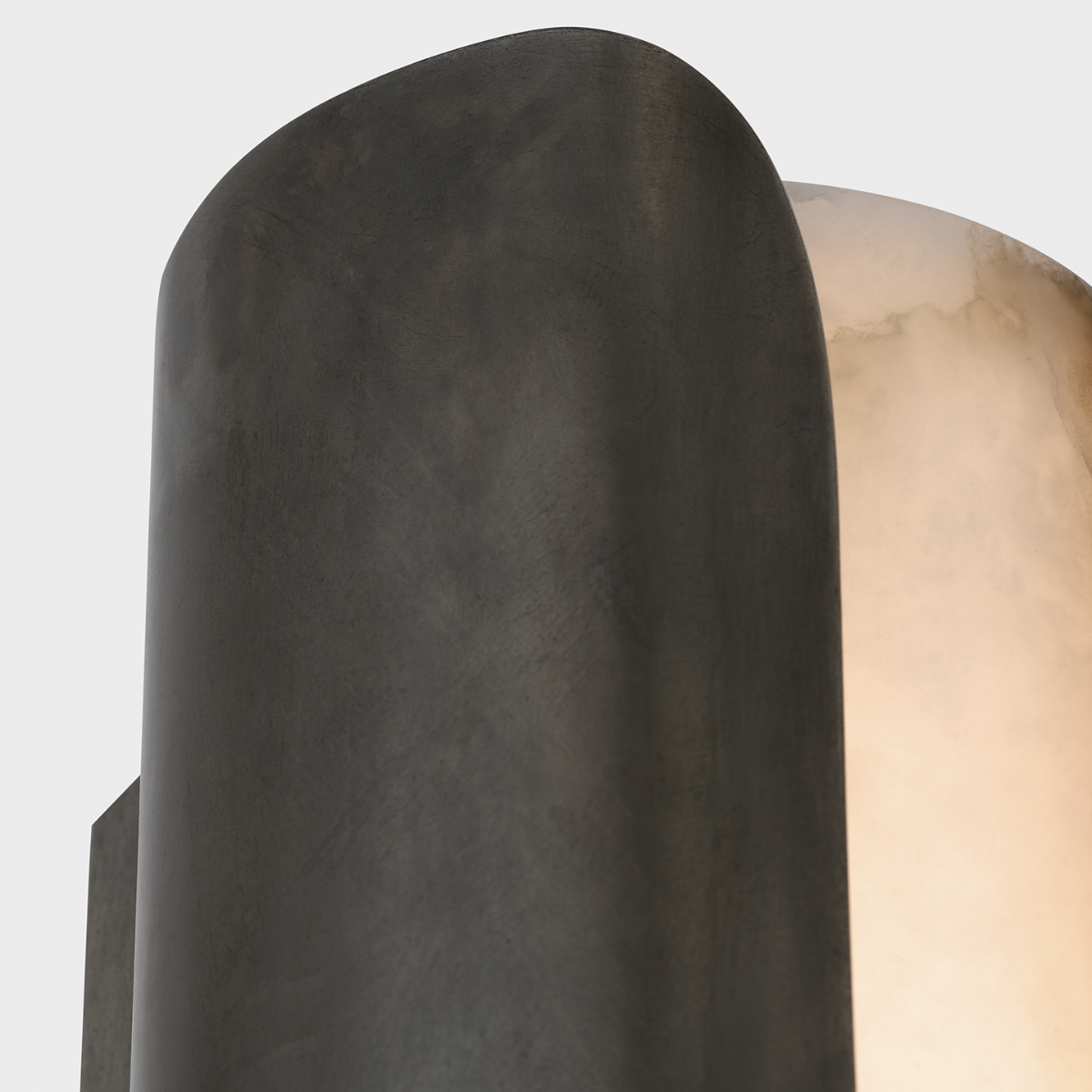 Armise 29" Sconce | Mottled Pewter | Alabaster