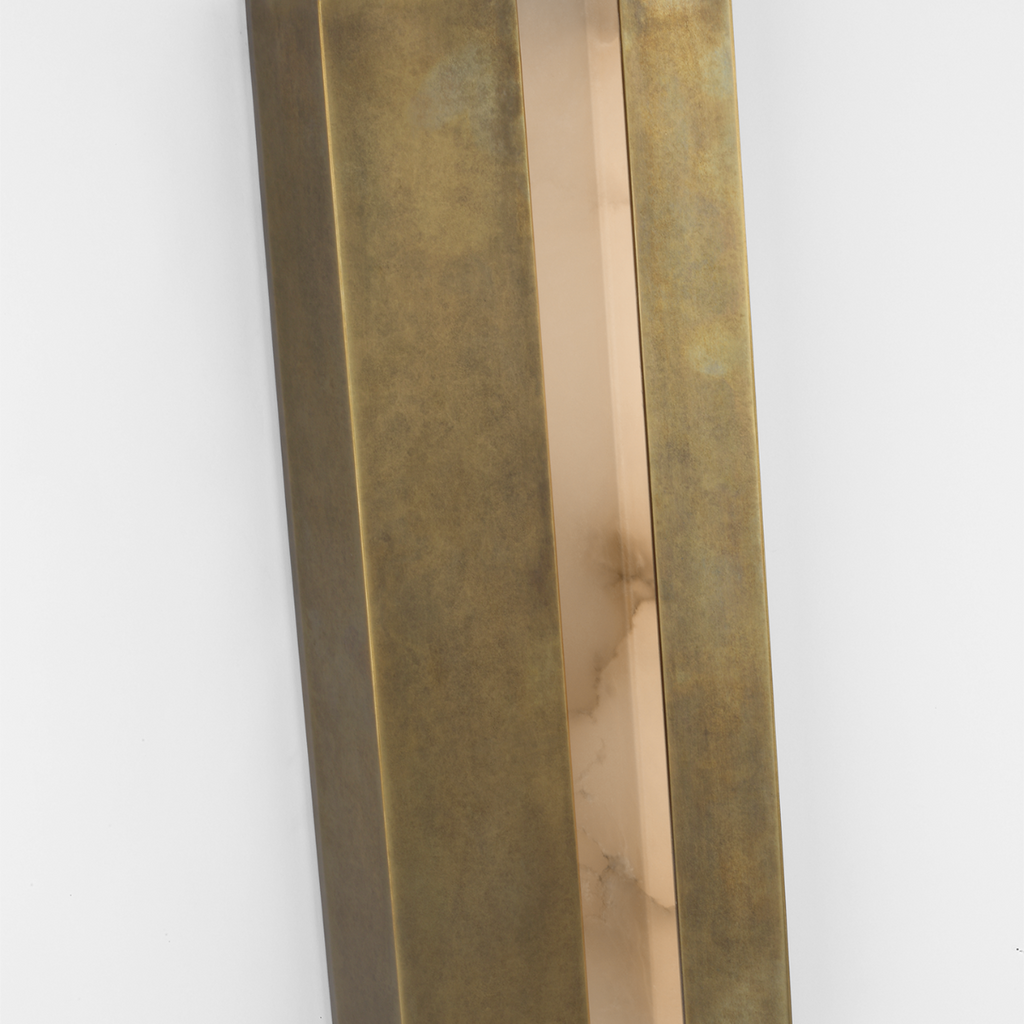 Austera 20" Sconce | Mottled Brass | Alabaster