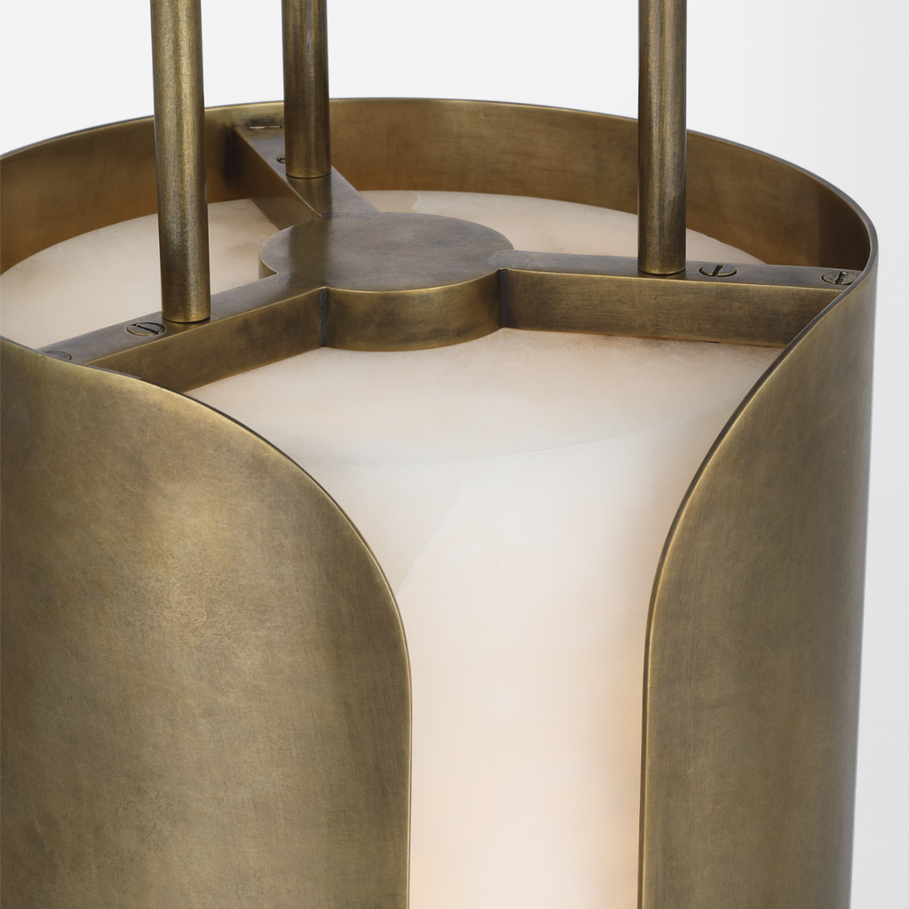 Armise 8" Pendant | Mottled Brass | Alabaster