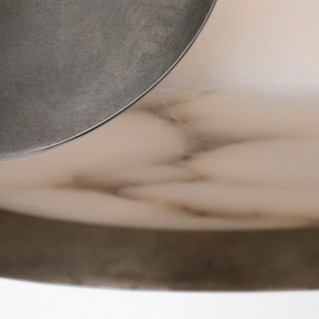 Armise 11" Pendant | Mottled Pewter | Alabaster